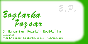 boglarka pozsar business card